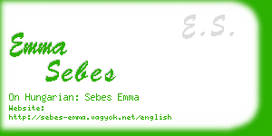 emma sebes business card